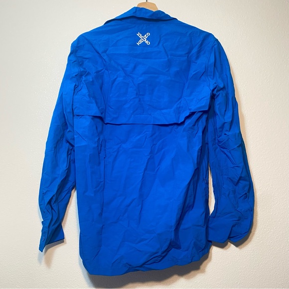 Kenzo Crossed Logo Blue Little X Sport Button Down Shirt Mens XS - Picture 7 of 9